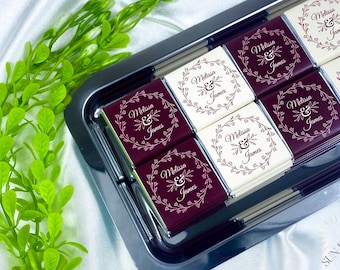 ウェディングチョコレートの引き出物、カスタマイズチョコレート、婚約チョコレート、金箔または銀箔ミルクチョコレート、ゲストへの引き出物、感謝の贈り物