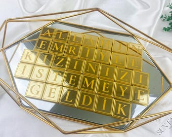 Engagement Chocolates with Gold Labels - Marriage Proposal Gift