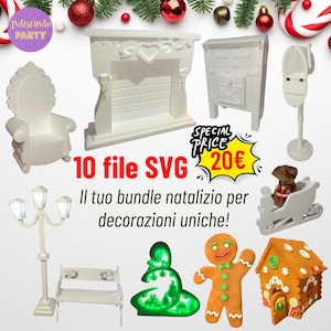 Bundle Natalizio 10 File SVG per macchine taglia polistirolo (es. Polyshaper AZUL e ORANJE)