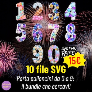 Bundle Porta palloncini 10 File SVG per macchine taglia polistirolo (es. Polyshaper AZUL e ORANJE)