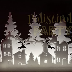LAMPADA Paesaggio natalizio SVG (Macchina taglia polistirolo)
