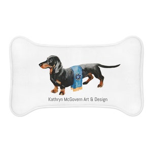Black Dachshund  Pet Feeding Mat