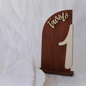 Panneau de table en bois, numéro de table élégant, pour mariage, communion, baptême, événement spécial, sculpté et personnalisable, gravure au laser