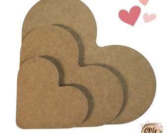 Corazón de MDF con forma de corazón: pieza en blanco independiente, 18 mm de grosor