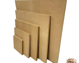 MDF Square craft shapes, 18mm thick blank wood, base 100mm - 600mm