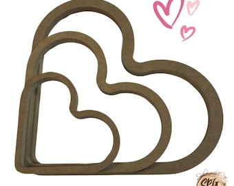 MDF Hollow Heart Wreath: 18mm Craft Blank, Freestanding Decoration