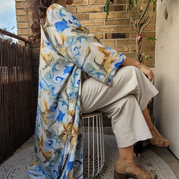 Kimono mit aquarell Print