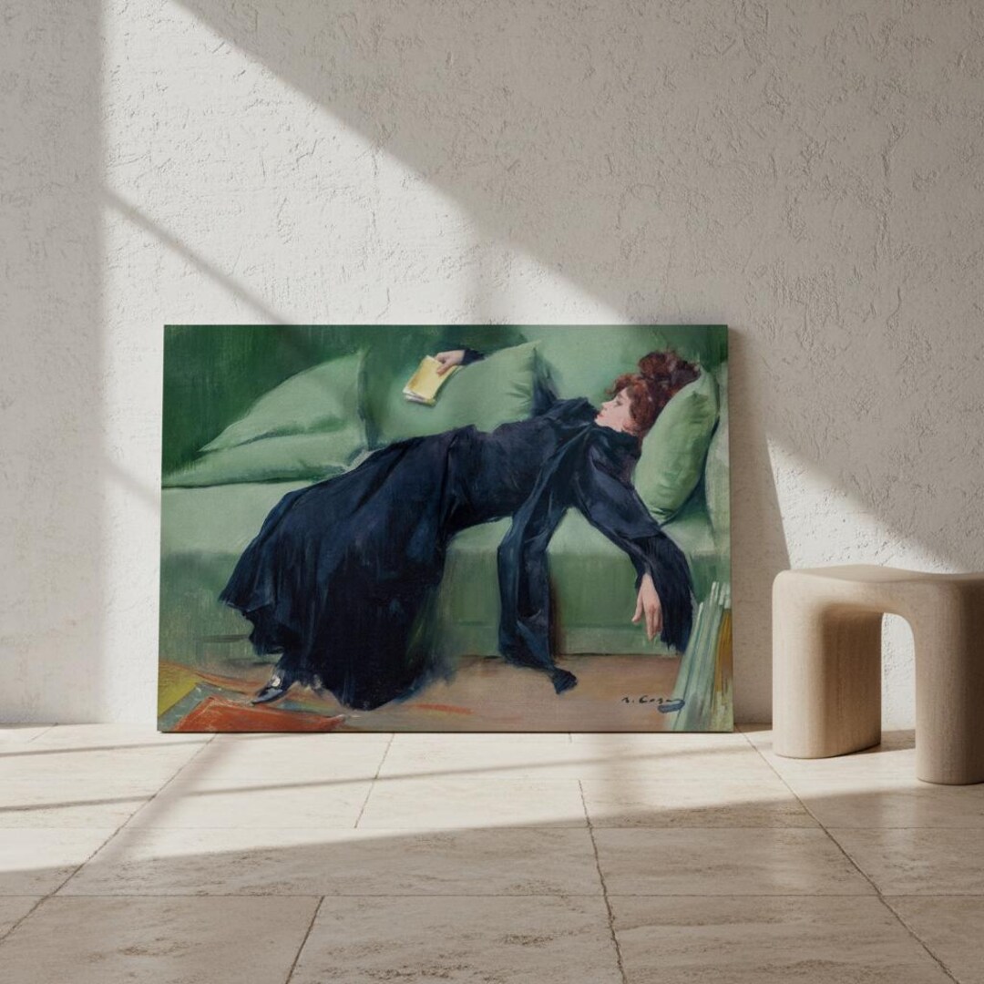Decadent Young Woman After the Dance Canvas Wall Art, Vintage Fine Art ...