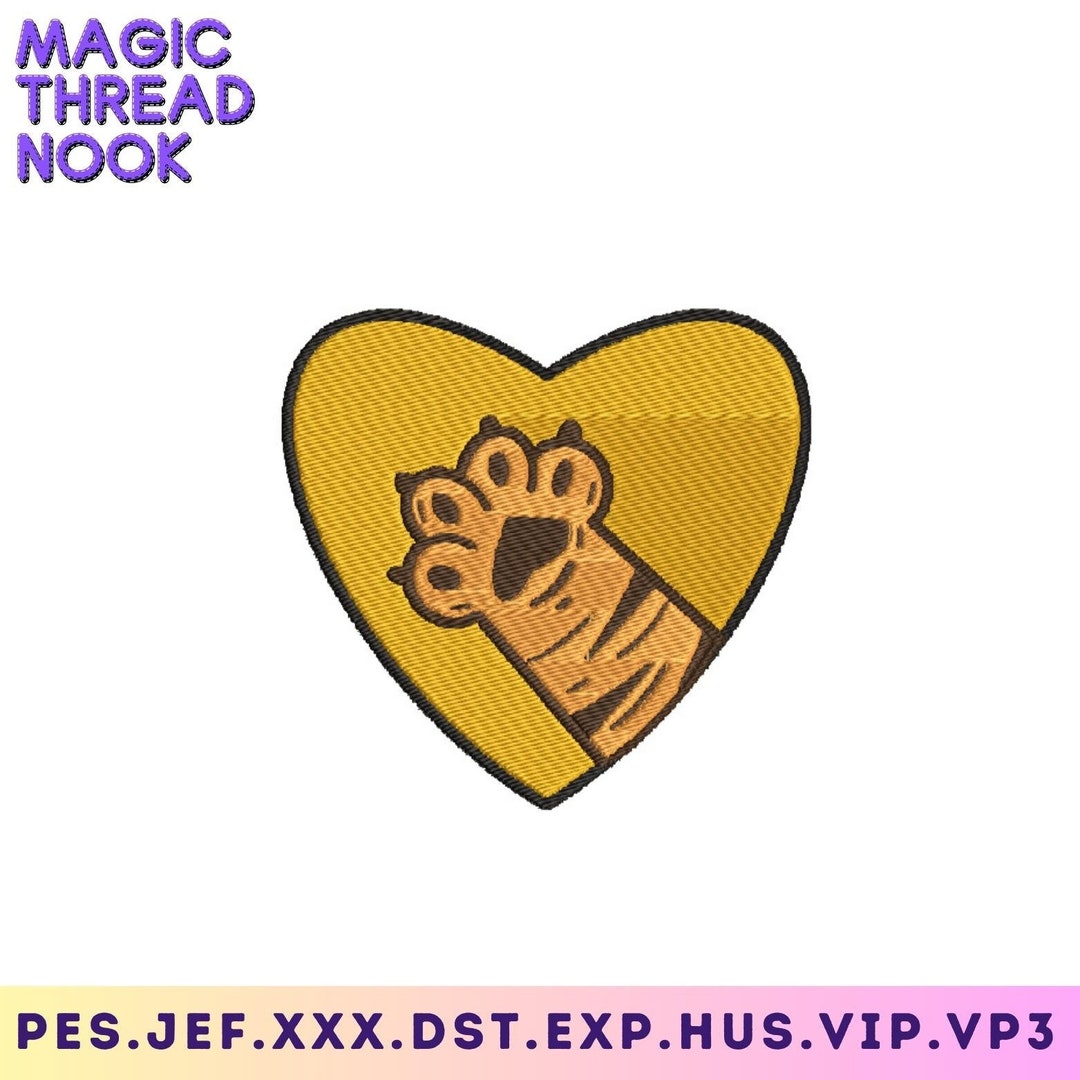 Orange Cat Embroidery File. Cat Paw Embroidery File. Cute Cat Etsy