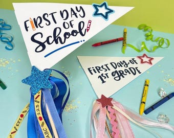 First Day of School Pennant Flag , Back to School , First Day Of Pre-K , Pennant Flag