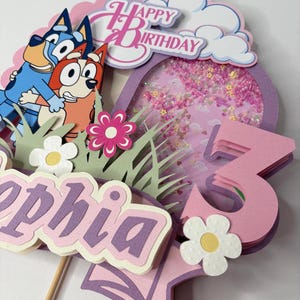 Decorazione per torta di compleanno Bluey: decorazioni per feste color pastello
