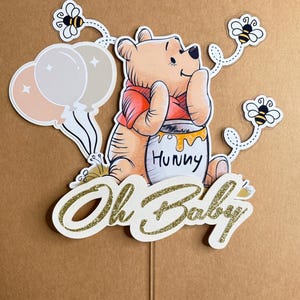 Winnie the Pooh Baby Shower Cake Topper: Oh Baby Design