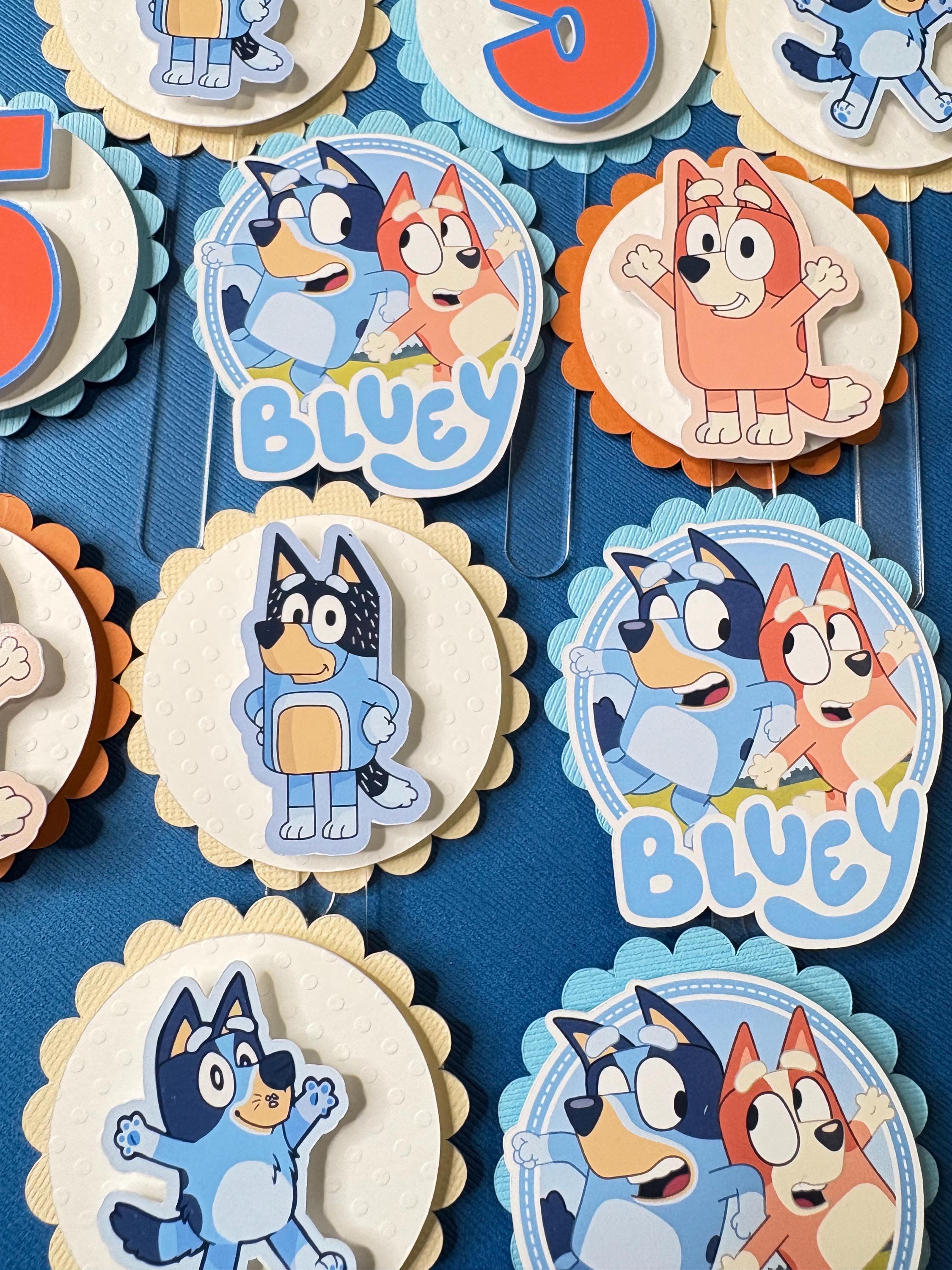 Layered 3D Bluey Toppers (Set of 12)