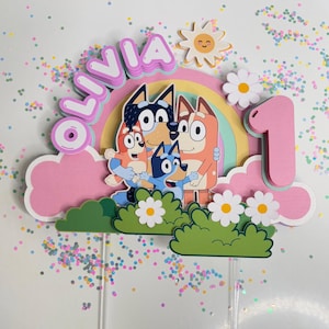 Adorno para tarta de cumpleaños de Bluey: decoración para fiesta de niña