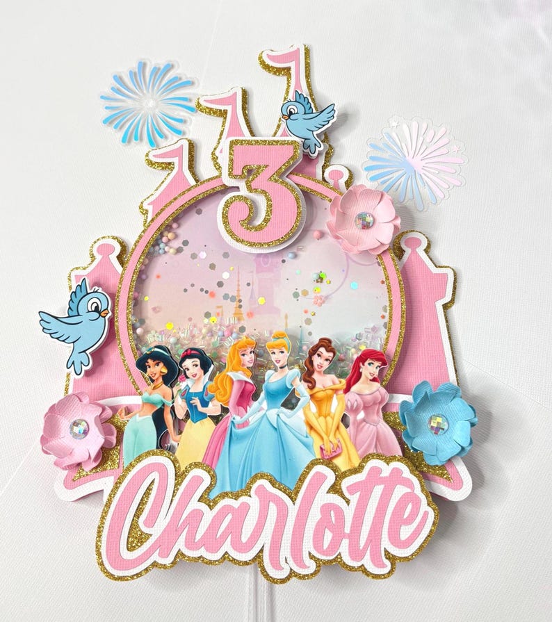 Princess Cake Topper, Pink Castle Birthday Decoration - Etsy