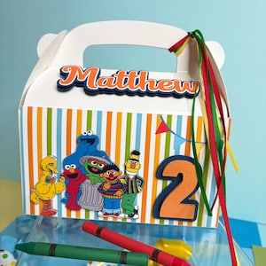 Personalized Sesame Street Favor Box: Custom Birthday Party Treat