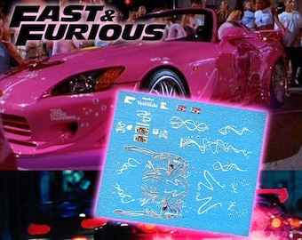 1/64 1/24 1/18 Fast&Furious Suki S2000 Johnny Tran S2000 Waterslide Decals 1:64