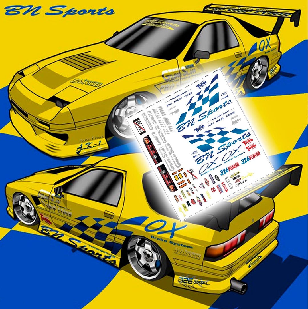 1/64 1/24 Haraguchi's Mazda RX7 Fc3s BN Sports Drift Livery