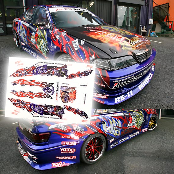 1/64 & 1/24 Weld Toyota Mark 2 D1GP Waterslide Decals 1:64