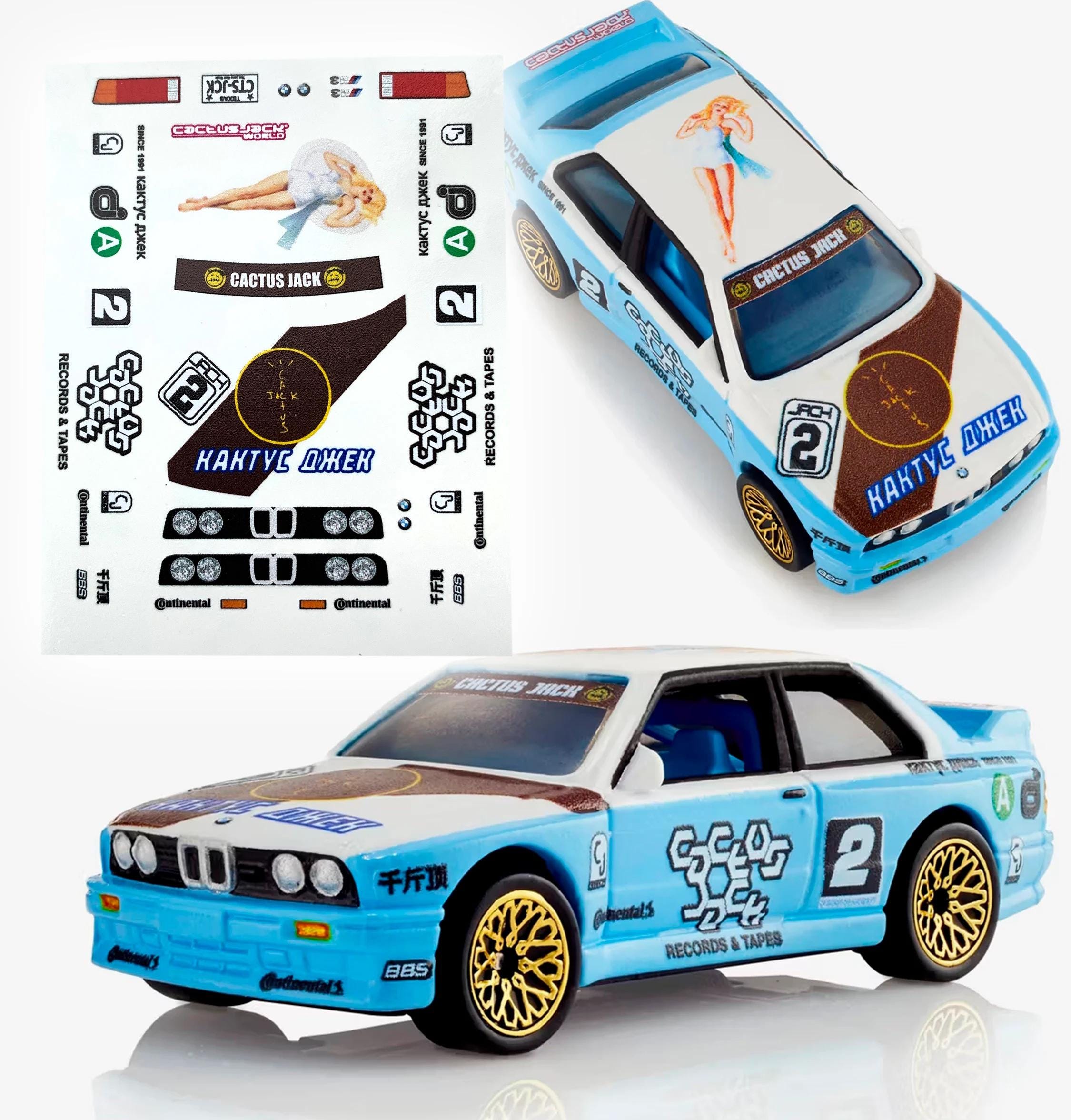 1/64 1/24 Travis Scott X Cactus Jack BMW E30 Waterslide Decals
