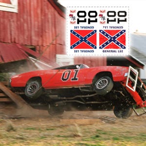 Dukes of Hazzard - Décalcomanies General Lee Dodge Charger en toner blanc à l'échelle 1:64