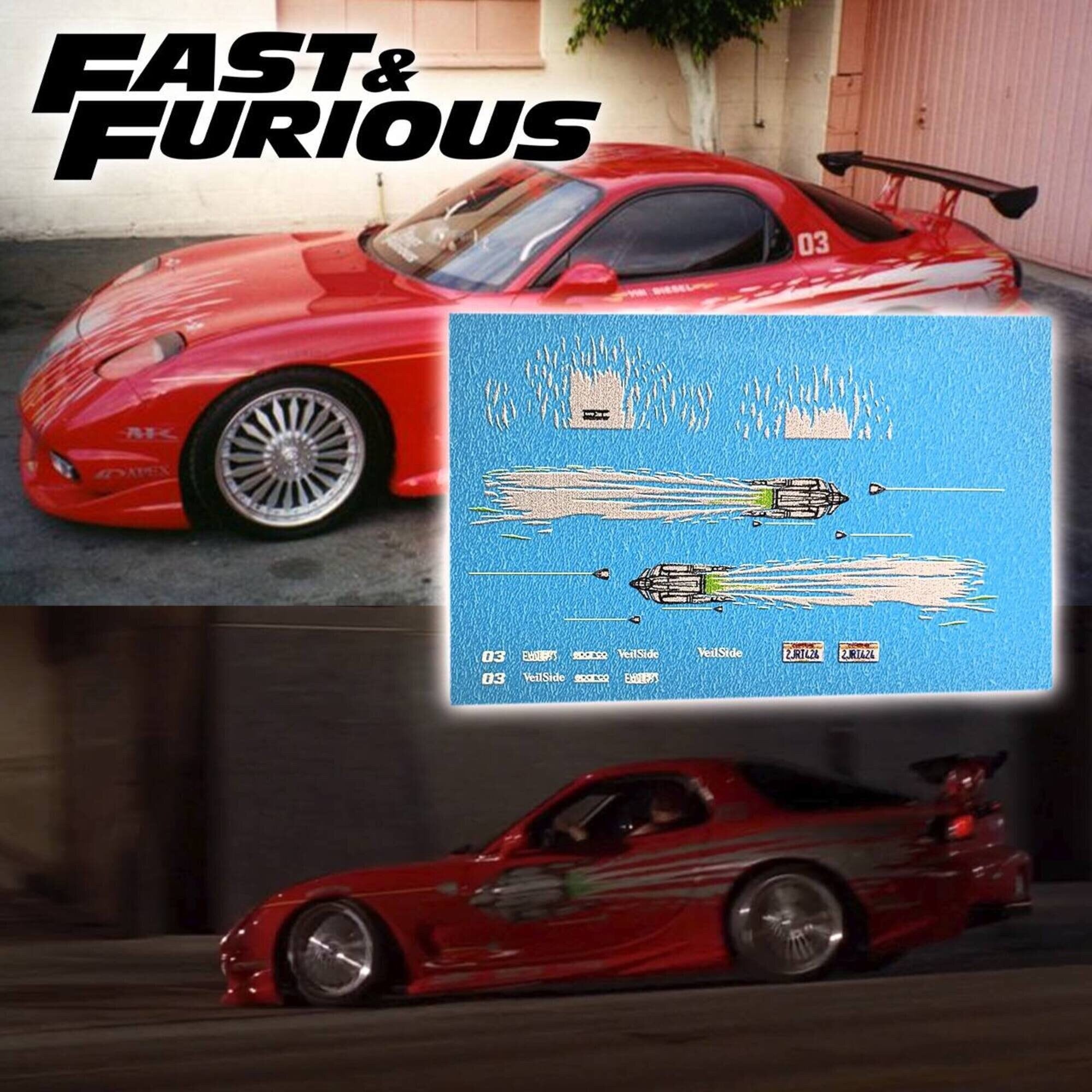 1/64 1/24 ワイルド・スピード トレットの Rx7 ウォーター 1/64 1/24 ワイルド・スピード トレットの Rx7 ウォーター