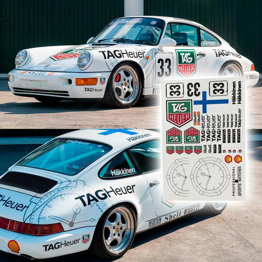 Porsche 911 Mika Häkkinen Tag Heurer Waterslide Decals 1:64 and