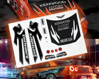 Need for Speed Eddie's Skyline R34 Waterslide decals 1:64