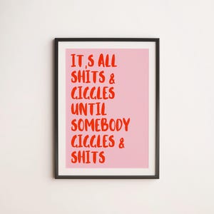 Shits and Giggles, Impressão, Banheiro, Moderno, Decoração, Pôster, Moldura, Natal, Presente, Mudança, A3, A4, Cartão Postal, Engraçado, Humorístico, Pôster, Rosa