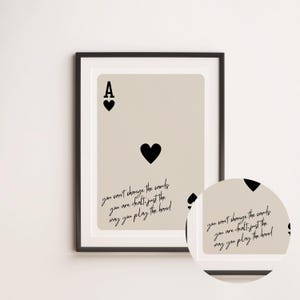 Citazione ispiratrice, stile carte da gioco, motivazionale, edificante, arte da ufficio, parete della galleria, arredamento da ufficio, arredamento per la casa, arte da parete, vintage,