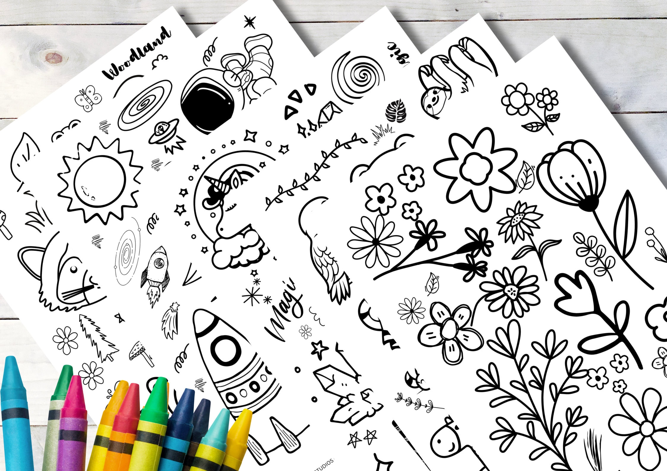 CANVA Colouring Book Mockup, Coloring Book Papers, Mockup, Activity