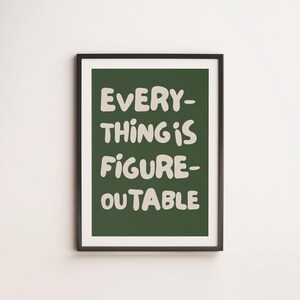 Impression de citation de motivation | Tout est réalisable | Décoration | affiche | Cadre | Noël | Cadeau | Déménagement | postale | Dynamique | Physique