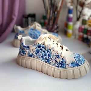 Customized Floral Sneakers Hand painted shoes Artistic shoes
