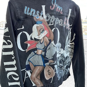 Benutzerdefinierte Kunst Geschenk für Freundin Hand bemalt jean Custom black denim Hand bemalt auf Bestellung