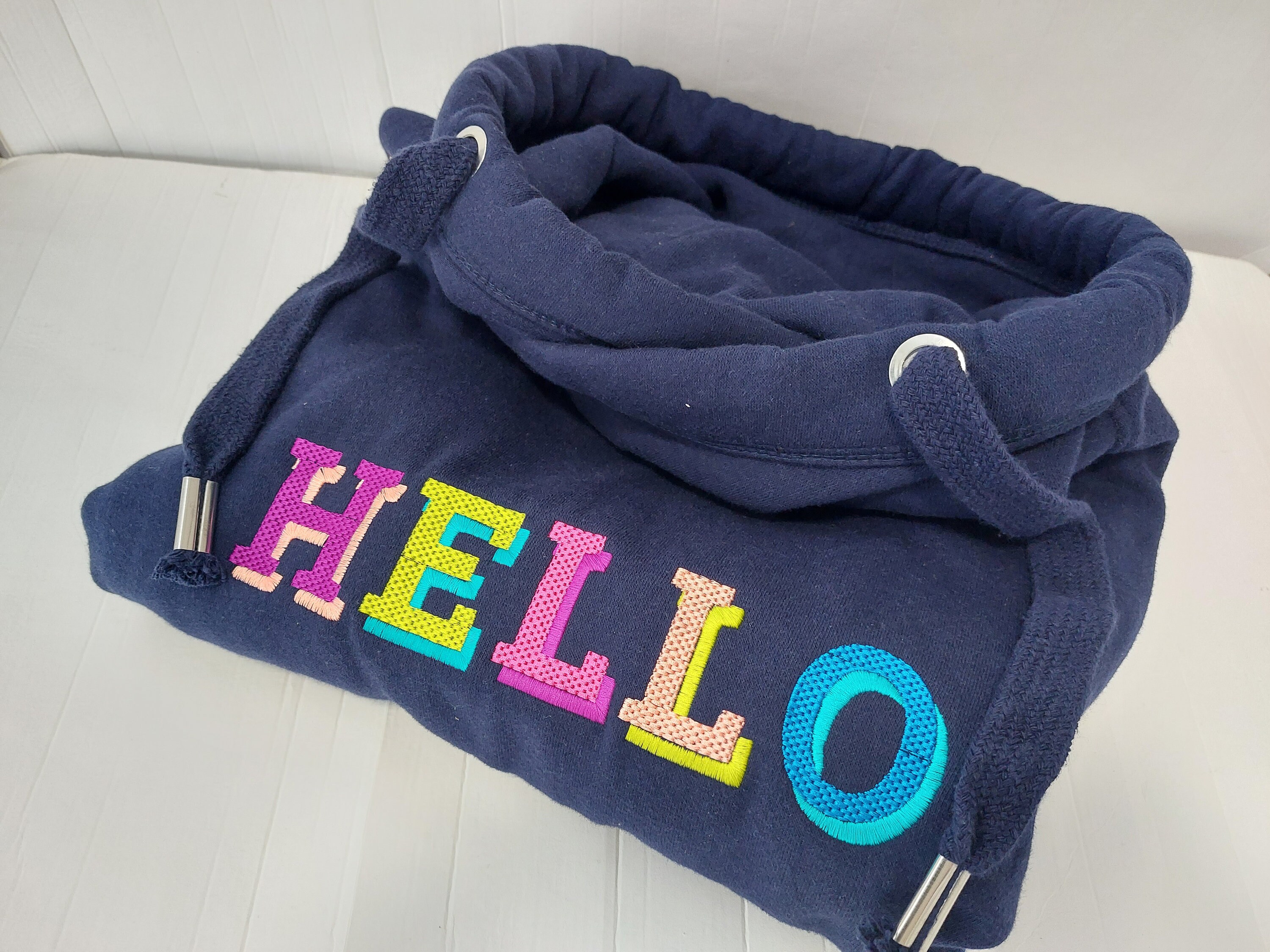 Hello cowl neck clearance hoodie