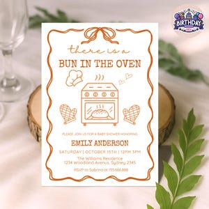 Bun in the Oven Baby Shower Invitation: Editable Bread Theme (Digital Download)