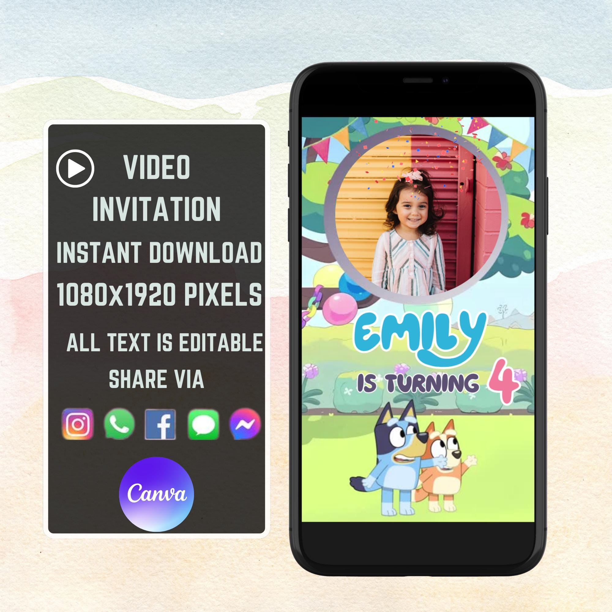 Editable Video Invitation Canva