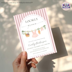 Locally Grown Baby Shower Invitation, Farmers Market Baby Shower, Home Grown Baby Shower Invite, Printable & Digital Evite Template