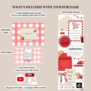 She’s Ready to Pop Baby Shower Invitation Template | Editable Canva Invite with RSVP Website image 3