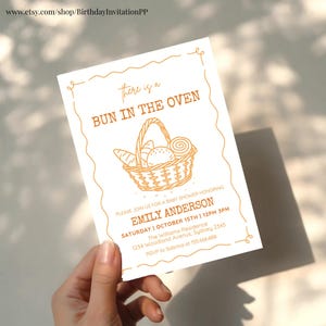 Bun in the Oven Baby Shower Invitation: Editable Bread Theme (Digital Download)