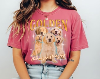 90er Jahre Golden Retriever Bootleg T-Shirt | Comfort Colors 1717 Tee | Hund Liebhaber Geschenk