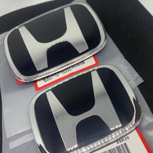 Black Honda Civic Emblem Set: Front & Rear Replacement (2000-2020)