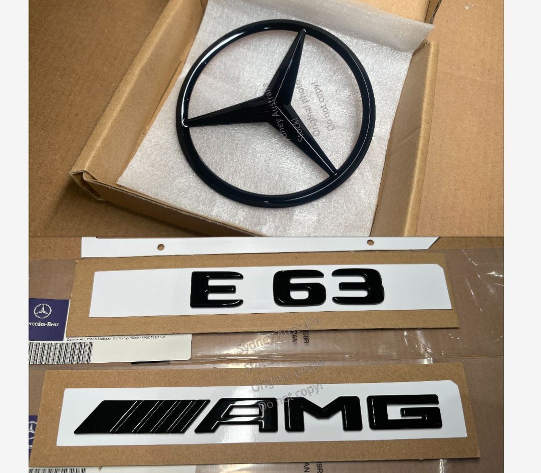 Gloss Black AMG Star Emblem Badge Set Sticker for Benz E63 W213 - Etsy