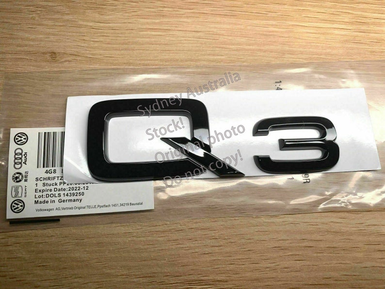 Gloss Black Badge Full Set Front & Rear Rings Fits Audi Q2 S Line, Glossy Finish