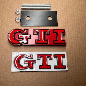 High Quality Gloss Red Black Edge Metal GTI Front Rear Badge for GOLF MK 4 5 6 7