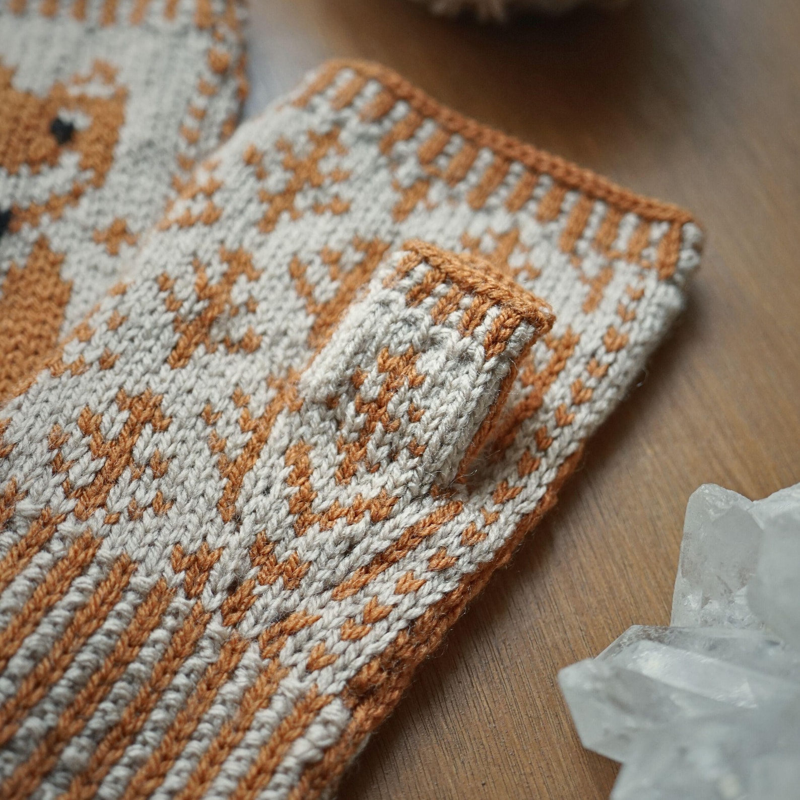 Knitting Fox Fingerless Mitten Pattern PDF, Colorwork Fingerless ...