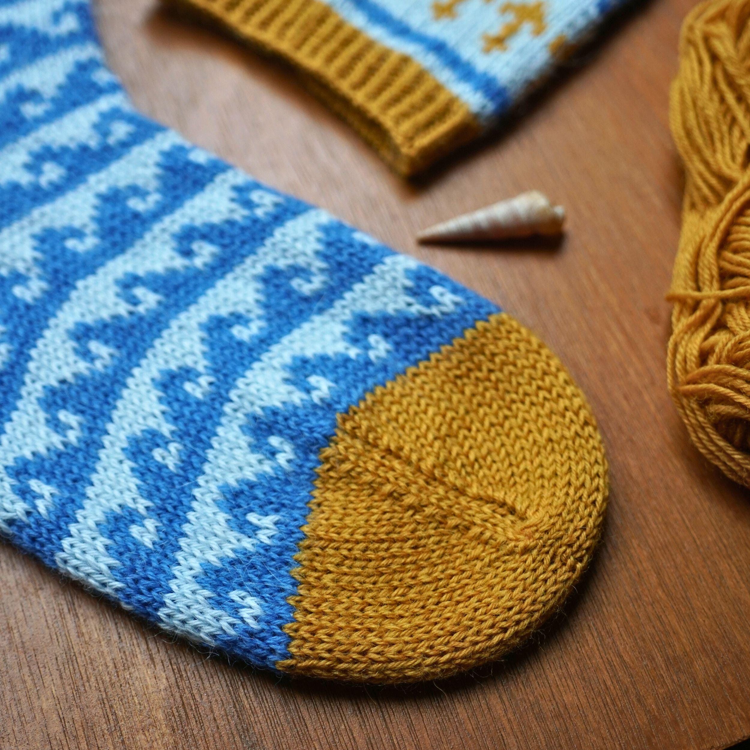 Making Waves Socks Knitting Pattern | Nautical Colourwork Sock Knitting ...