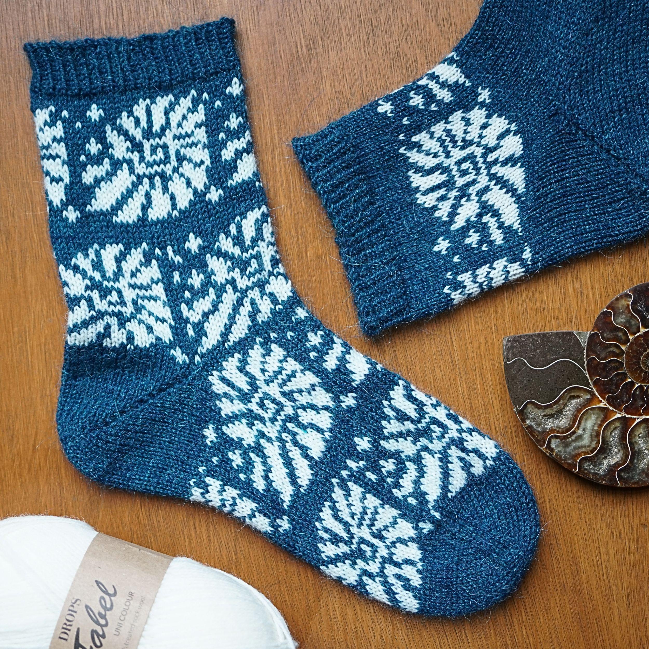 Deepwater Relics Ammonite Sock Knitting Pattern PDF | Fossil Colourwork ...