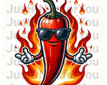 CLIPART - Chili Peppers (2 Images) - Chilies - Habanero Chili Pepper - PNGs - Digital Downloads - Graphic Design