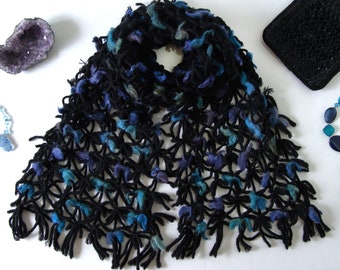 BLUE FLAKES SCARF - unique piece